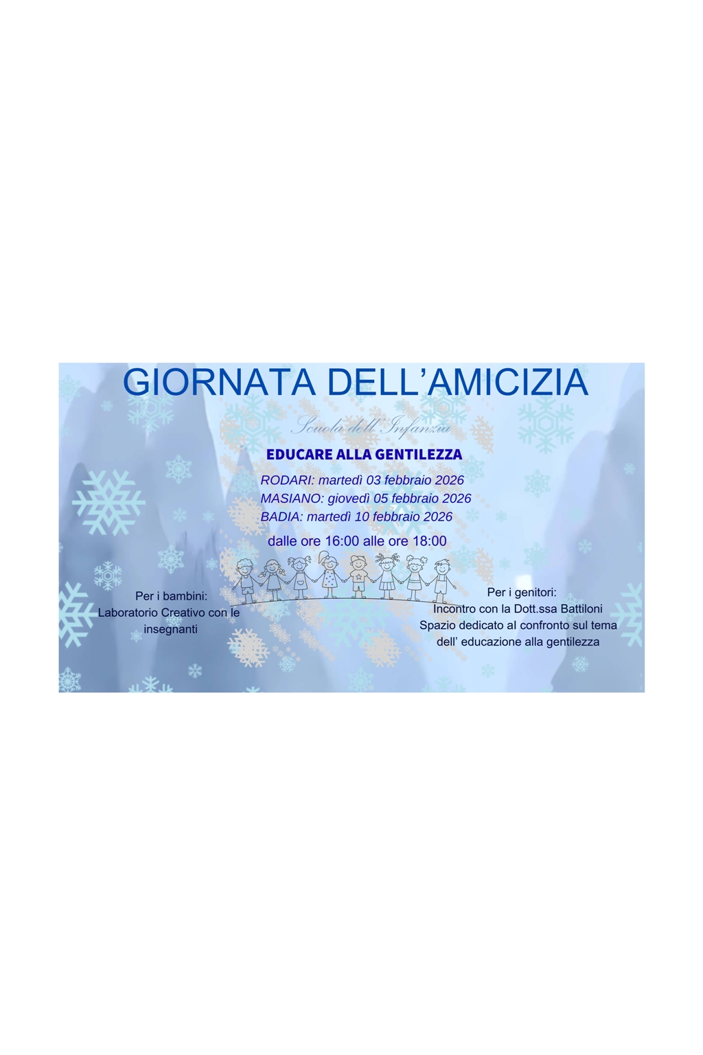 Giornata dell'Amicizia scuola dell'Infanzia
