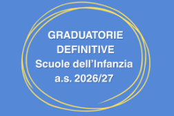 Graduatorie definitive scuole Infanzia per a.s. 2026-2027
